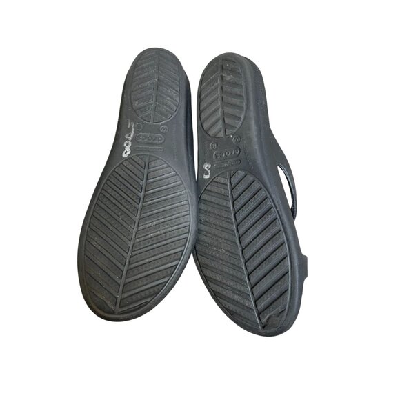 Crocs Sanrah Black Beveled Circle Flat Slide Sandal Women Size 8 Discontinued - Picture 9 of 12
